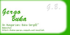 gergo buka business card